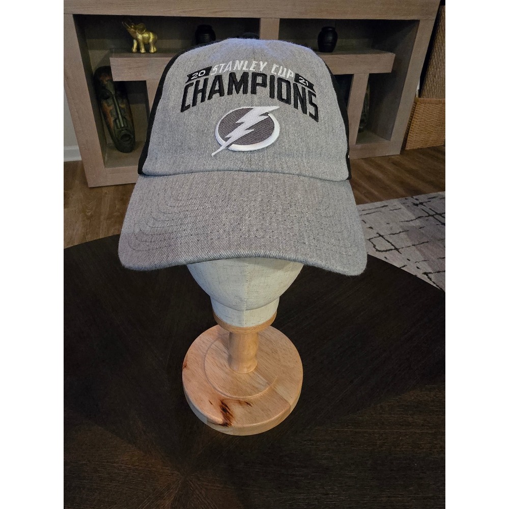 Fanatics Tampa Bay Lightning 2021 Stanley Cup Champions Hat Grey Black